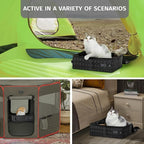 PETSFIT Portable Litter Box - Leak-Proof, Travel Litter Box with Lid, Collapsible Litter Boxes Perfect for Hotel/Lawn/Car Travel