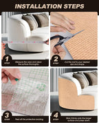 Cat Scratch Furniture Protector, Trimmable Self-Adhesive Carpet, DIY Climb Cat Scratcher Mat for Covering Cat Tower and Couch Protector from Cat Claws（Beige）