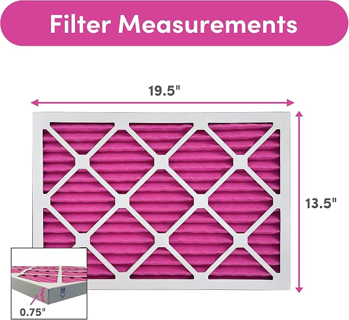 14x20x1 Air Filter (2-Pack) | Made in the USA | Color Changing | Remove Cat and Dog Odor | MERV 8 for Pet Hair Dander and Dust | 13.5"x19.5"x0.75" Exact Size