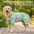 KYEESE Dog Pajamas Stretchy Pet Jammies Onesie Large Dog Pajamas with Colorful Dinosaurs Comfy Clothes for Dogs Boy Girl Velvet Pjs Soft Outfit, XXX-Large