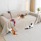 Loiion Cat Scratch Proof Furniture Protector Waterproof Sofa Cover 118"x71" | Pet-Friendly Couch Protector, Anti-Scratch & Anti-Slip Sofa Cover For Cats Dogs Kids, Machine Washable