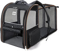 Large Cat Backpack Carrier Expandable Pet Carrier Backpack for Small Dogs Medium Cats Fit Up to 18 Lbs, Dog Backpack Carrier, Foldable Puppy Backpack Carrier for Travel, Black