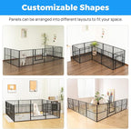 Dog Playpen 32" Height – Heavy Duty, Foldable | 25mm Steel Tubes, 40.8 lbs sturdy frame, rubber non-slip feet, indoor outdoor, Small Medium Dogs
