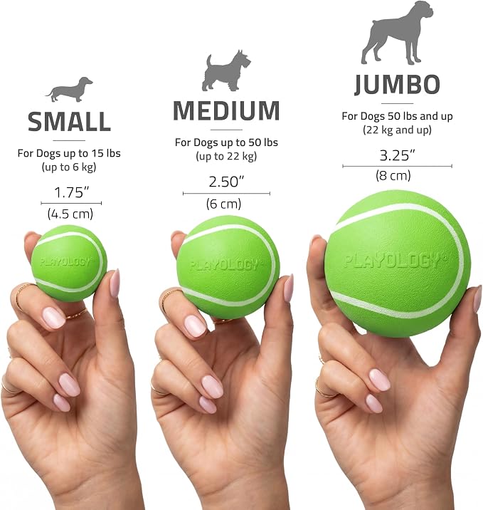 Playology Dog Toys | Squeaky Chew Ball for Dogs | Sweet Potato Scented Medium Dog Ball | Bouncy Floating Chew Toys for Fetch