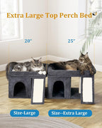 Aechonow XL Cat Tree Tower for Large Adult Cats 20 lbs+, 23x15.7 Perch Bed | Condo Cave for Indoor Medium Kittens, Sisal Scratchers, Extra Large