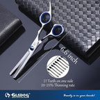 Dog Grooming Scissors Kit with Safety Round Tips, GLADOG Professional 6 in 1 Grooming Scissors for Dogs, Sharp and Heavy-duty Dog Grooming Shears for Dogs Cats Pets