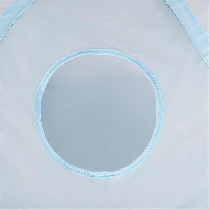 Tempcore Cat Tunnel for Indoor Cats, 3 Way Collapsible Pet Play Tunnel with Teaser Wand, Peek Holes & Hanging Ball, Interactive Tube for Kittens & Rabbits, Light Grey&Blue