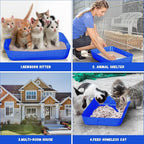 Bokon 25 Count Disposable Litter Box for Cat, Large Disposable Litter Tray for Travel Home Durable Portable Plastic Kitty Litters Boxes Leak-resistant Easy-grip Rim, 15.7 x 11.8 x 3 Inches(Royal Blue)