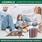 LEAWALK 5Lbs /6Qt/5L Airtight Cat Dog Food Storage Container with Upgraded Large Nozzle BPA-Free, Pet Food Storage Containers for Rice, Grain, Pet Food, Flour, Dog Treat Storage-2 Pack （Pink & Black）