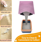 Cat Litter Box Mat-Super Large 47''x36'' Litter Trapping Mat for Cat-XXL Litterbox Matt for Floor-2 Layer Catcher Rug for Pet kitty Litterbox-Waterproof Urine Proof,Non-Slip,Pink