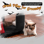 Hey-brother Cat Tree Tower, Adjustable Height, Floor to Ceiling, MPJ091BR | 94.5-106.3 Inches Multi-Level Cat House, Scratching Posts, Plush Condo, Platform, Toy Ball for Indoor Big Cats, Black and Red