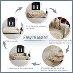 MYSKY HOME Couch Cover for Dogs Washable Couch Sofa Protector for Loveseat Sofa with Cats Pets Friendly Chenille Khaki Abstract Geometric Sofa Covers Soft Durable Farmhouse Sofa Slipcovers, 71" X102"
