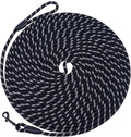 Long Dog Leash for Training 30Ft-Reflective Nylon Rope with Swivel Hook-Recall Agility Lead for Large Small Medium Dogs Outside Walking Hiking-Black
