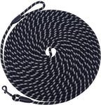 Long Dog Leash for Training 15Ft-Reflective Nylon Rope with Swivel Hook-Recall Agility Lead for Large Small Medium Dogs Outside Walking Hiking-Black