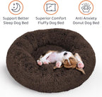 Donut Dog Bed - Premium Comfort for Anxiety Relief - Fluffy & Calming Design with Ultra-Plush Support | Cozy Round Dog Bed with Super Soft Circle Style (Coffee, X-Large)