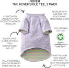 Pet Passion Rover - The Reversible Tee, 2 Pack Short Sleeve Pet T-Shirt 100% Organic Cotton Tees for Small, Medium, Large Dog Clothes, Pink Preppy Plaid, Small