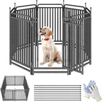 Thickened Dog Playpen Foldable Metal Yard Fence32/43inch Compact Portable Animal Barrier Fence for Indoor Outdoor (8 Panels, 43 inch)