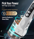 Professional Dog Grooming Clippers with 17H Runtime & Replaceable 440C Blade, 5-Speed Low Noise Electric Dog Shaver for Thick, Matted, Curly Hair, Cordless Clipper for Groomer & Home Use, White
