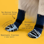 DOK TigerToes Premium Non-Slip Dog Socks for Hardwood Floors - Extra-Thick Grip that Works Even When Twisted - Prevents Licking, Slipping, and Great for Dog Paw Protection (Breezy Blue, Medium)