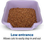 KittyGoHere Senior Cat Litter Box, Small Litter pan, Open Top Low Entrance Kitty Litter Box, Lightweight Low Entry Litters Box, Durable, Made in USA (Storybook Lavender)