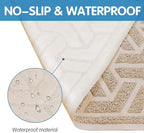 UPSKY Waterproof Cat Litter Mat Large 35" x 24" Soft on Kitty Paws, Beige | Litter Box Mat, Cat Litter Mat Litter Trapping Mat, Waterproof Scatter Control, For Indoor Cats, Easy to Clean
