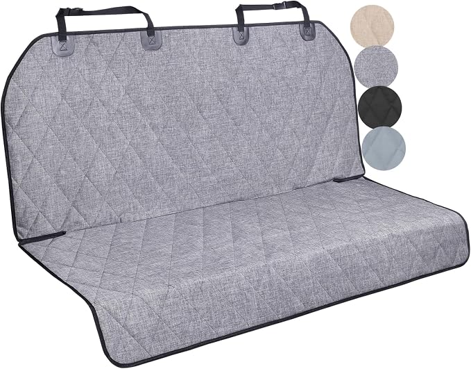 VIVAGLORY Dog Seat Covers, Dog Backseat Cover Pet Bench Protectors with Anti-Slip Backing, Back Seats Cover Rear Seat Covers Car Seat Cover for Dogs, Heather Black, 46" L * 52" W | Backseat Cover for Car Suv & Truck, Back Rear Backseat Bench Protector
