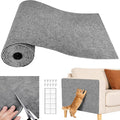 SREBAY Cat Scratch Couch Furniture Protector, Self-Adhesive Scratch Pad | 78.7x15.8In, Thicken, DIY Climbing Cat Carpet Mat for Door Window Protector, Couch Guard from Claw with Pins& Tape, LightGrey