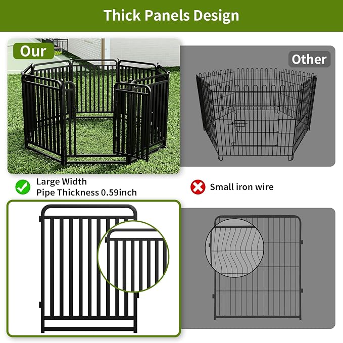 Heavy Duty Tube Dog Playpens,Dog playpen Outdoor for Large Dogs,Puppy Play Pen for Indoors,40" H 32 Panels