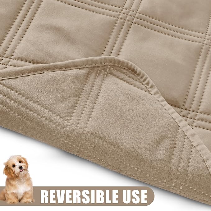 Smiry Waterproof Dog Bed Cover, Reversible Pet Blanket for Sofa Couch | Soft Washable Dog Blanket, Leakproof Couch Cover for Dogs Cats & Furniture Protection, 30x53, Taupe/Taupe