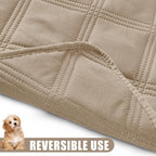 Smiry Waterproof Dog Bed Cover, Reversible Pet Blanket for Sofa Couch | Soft Washable Dog Blanket, Leakproof Couch Cover for Dogs Cats & Furniture Protection, 30x53, Taupe/Taupe
