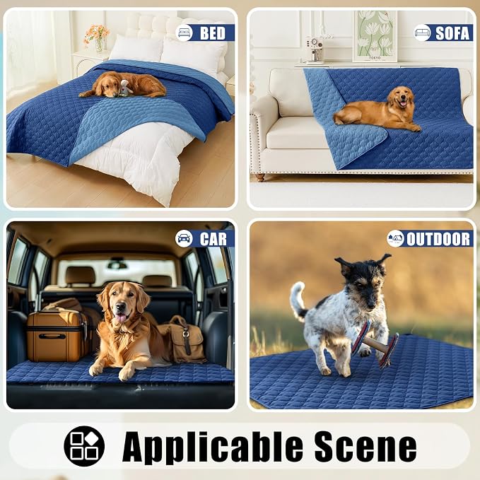 Smiry Waterproof Dog Bed Cover Blanket, Reversible Pet Blanket | Soft Reversible, Washable Leakproof Cats Dogs Couch Cover for Sofa, Couch, Furniture (82x120 Inch)