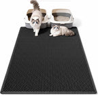 Pieviev Litter Mat, Double-Layer Waterproof Trapping Mat, 36" x 30" Black | Honeycomb Design Catches Scattered Particles to Stop Tracking, Urineproof Base Protects Floors, Easy to Clean