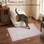 Glittme Cat Litter Mat, 24"x15" Non-Slip Washable Trapping Mat for Cats | Litter Trapping Mat With Thick PVC Coil To Catch Scatter, Soft On Paws And Waterproof Bottom To Protect Floors