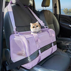 PETSFIT Cat Carrier Soft with Patented Safety Buckles, Safe for Car Travel | Lockable Zippers, Safety Tether, Escape-Resistant Pet Carrier for Vet Visits, Airline Approved Under-Seat, Up to 12 lbs