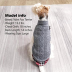 KYEESE Dog Sweater Turtleneck Thick Knit Pullover for Cold Weather | Stretchy Fit, Lightweight & Warm, Cozy Knit Comfort, Classic Plaid Design, Gentle on Sensitive Skin, Comfortable Daily Wear