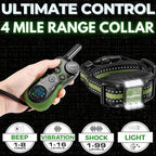 Dog Shock Collar with Remote, Unmatched 4-Mile Range, Night-Light Mode, Training Guide Included, 124 Training Levels & 4 Modes, Beep Vibration Shock, Waterproof Rechargeable, Fits All Dogs (Green)