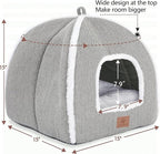 Cat Bed for Indoor Cats - Cat Cave Bed Cat House Cat Tent with Removable Washable Cushioned Pillow, Soft and Self Warming Kitten beds, for Small and Medium Cat Beds & Furniture