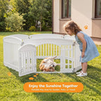 NEWBULIG Dog Playpen 6-Panel, 24IN Puppy Playpen, Stable Dog Play Pen Indoors/Outdoor with Secure Locking Door, Plastic Pet Fence for Small & Medium Dogs