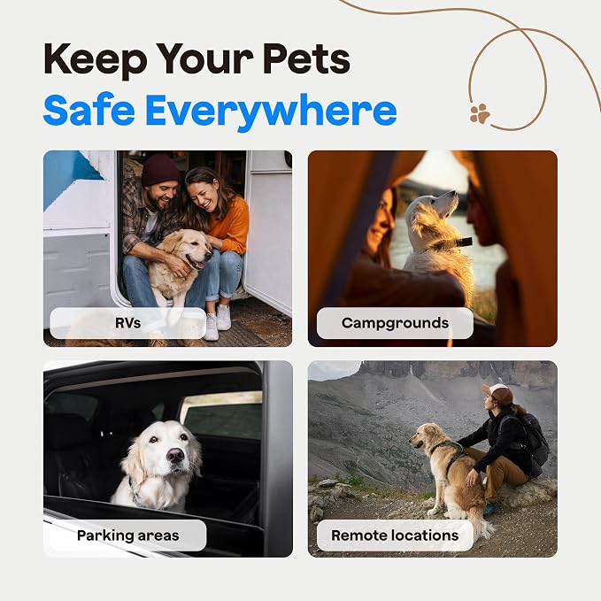 Waggle RV Pet Temperature Monitor with RVSentry Geofence Alert, 4G Cellular, No WiFi Required, Real-Time App Monitoring, Power Outage Alerts via SMS & Email, Subscription Required