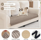 100% Waterproof Couch Covers for Dogs, 35"×82" Washable Couch Cover, Non Slip Sectional Couch Covers for 3 Cushion Sofa Cover Pet Friendly, Cat and Dog Couch Bed Cover- Khaki