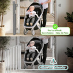 Retractable Baby Gate,Mesh Baby Gate or Mesh Dog Gate,34" Tall,Extends up to 55" Wide,Child Safety Gate for Doorways, Stairs, Hallways, Indoor or Outdoore (Gray, 55''Wide 34''Tall)