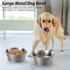 Heavy-Duty Stainless Steel Dog Bowl - Food Grade 304, Rustproof & BPA Free - Easy to Clean, Dishwasher Safe -Large (64oz, 8 Cups) Sizes for Dogs 80-110lbs
