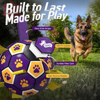 QDAN Extra Large Dog Toy Soccer Ball, Durable Dog Balls with Straps, 9 Inch | Herding Ball for Dogs Large, Interactive Dog Toys for Tug of War, Outside Water Toy, Training Soccer Balls >90 lbs Dogs