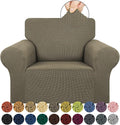 Stretch Chair Sofa Slipcover, Single Couch Cover,Khaki | 1-Piece Washable Sofa Cover,Pet Friendly (31"-55") Furniture Protector Soft Jacquard Elastic Bottom for Dogs & Kids