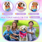 100 Pcs Tie Dye Dog Bandanas Bulk Pet Triangle Scarf Bibs Washable Puppy Kerchief Adjustable Grooming Supplies for Small Medium Large Dog Cat Costume Accessories