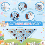 Sweetude 100 Pcs Dog Bandanas Bulk Dog Bandana Bibs Pet Bandanas with Captions Adjustable Cat Outfit Washable Triangle Scarf Kerchief for Small to Medium (Cute)
