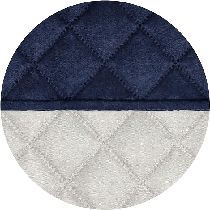 PureFit Reversible Quilted Couch Covers for Dogs Oversized Sofa Cover 78” | Navy/Ivory, Water Resistant Couch Protector, Washable Pet Couch Cover with Non Slip and Elastic Straps For Kids