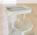 Wang Xin Four Layer Big Cat Tree with Huge Cat Condo and Two Hammocks Scratch Pad,Beige