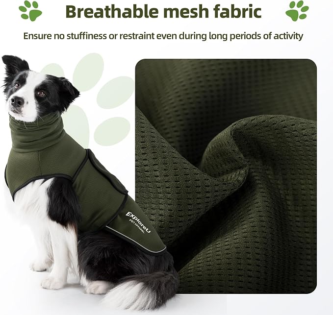 Dog Anxiety Vest–Dog Calming Shirt for Noise,Separation,Green,L(22-33lbs) | Soothe your pet,Reduce anxiety,Keep things calm
