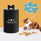 Barnyard Designs Ceramic Dog Treat Container with Airtight Lid (Black) | Large Rustic Storage Canister and Cookie Jar for Kitchen Counter; Airtight Lid Keeps Food Fresh; Farmhouse Decor